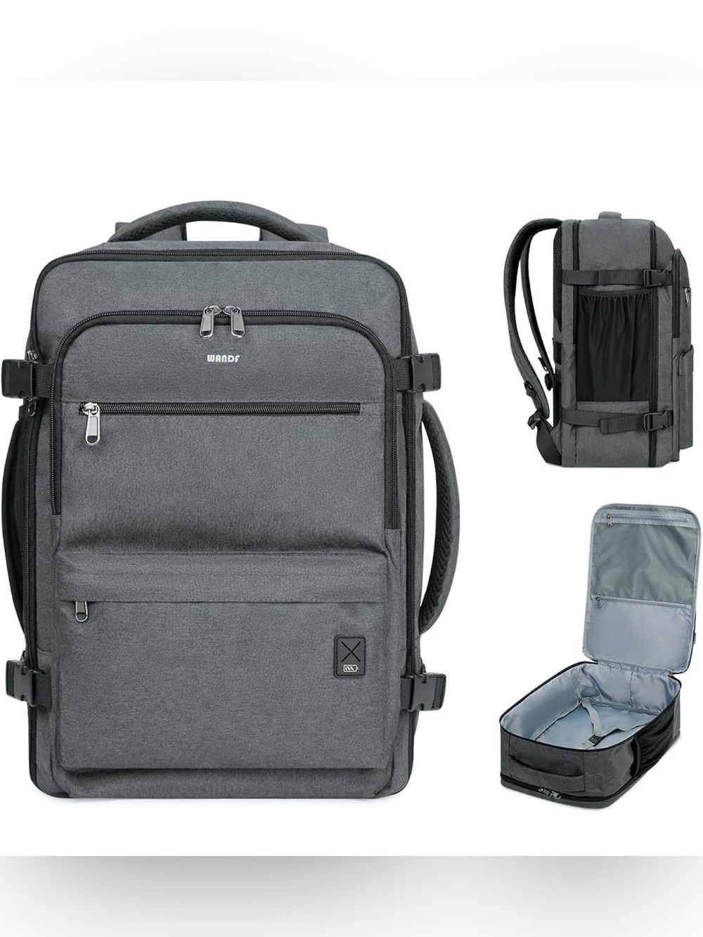 WANDF Personal Item Travel Bag 18x14x8, Carry On Laptop Backpack